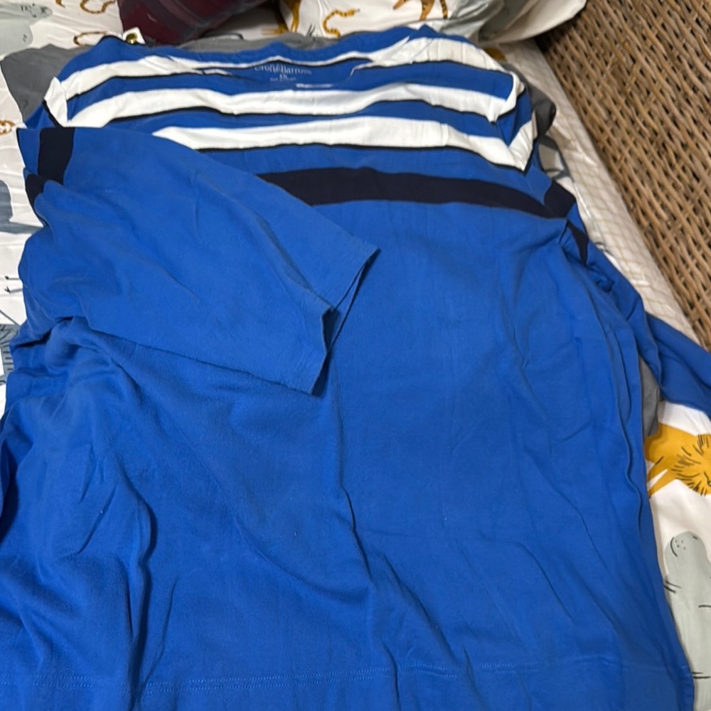 Blue Striped Croft & Barrow 3/4 sleeve Shirt